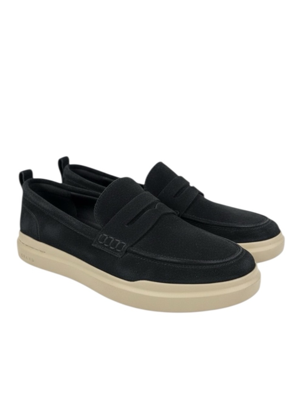 Cole Haan Black Suede Grand Loafer Mens size 9.5 W Comfort Dress Casual Slip On